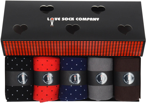 Men's Polka Dots Dress Socks Gift Box - Business Class Box Set For Men (900x600), Png Download