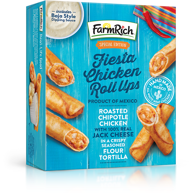 Cinnamon French Toast Sticks Fiesta Chicken Roll Ups - Farm Rich Breaded Jalapeno Peppers, Filled With Cream (800x800), Png Download