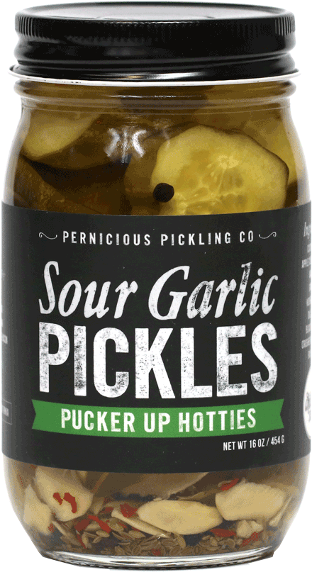 One 4oz Bottle Makes 1 Pint Of Pickles Tasting Suggestions - Pernicious Pickling Co Pernicious Pickling - Sour Garlic (900x900), Png Download