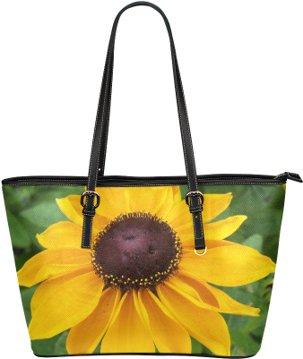 Black Eyed Susan Beauty Leather Tote Bag/large - Tote Bag (500x500), Png Download