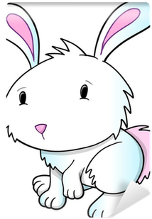 Cute Easter Bunny Rabbit Vector Illustration Wall Mural - Vector Graphics (400x400), Png Download