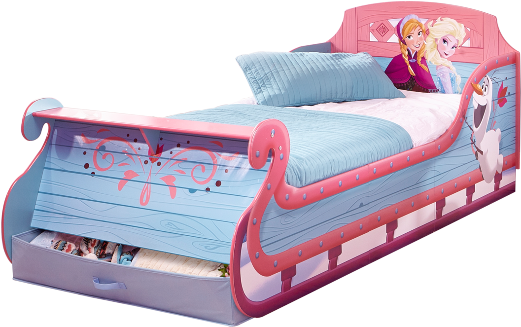 Frozen Bed 193 - Disney Frozen Single Sleigh Bed (1181x1181), Png Download