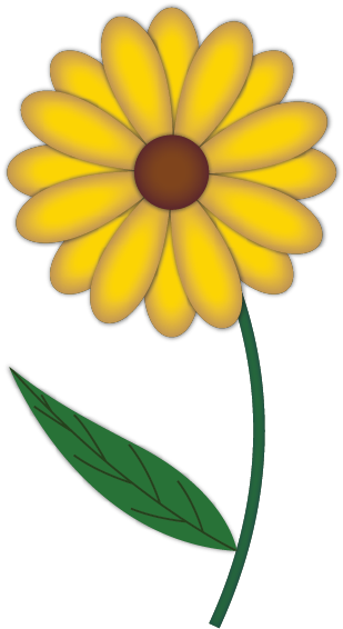 Draw A Flower In Illustrator Http - Drawing Of Yellow Flowers (309x566), Png Download