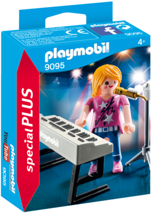 Playmobil Special 9095 Singer Keyboard Piano Rock Microphone - Playmobil 9095 Singer With Keyboard (640x448), Png Download