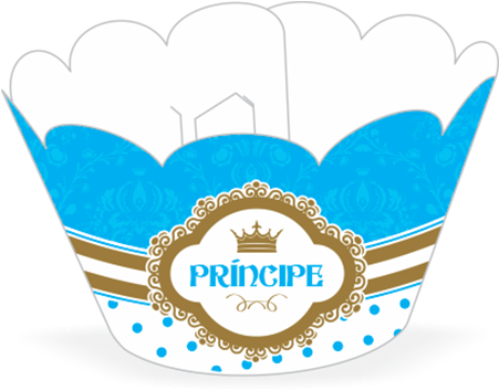 Cupcake Coroa Azul A=5cm X C=22cm - Prince (450x400), Png Download