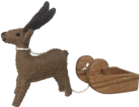 Reindeer And Sleigh - Reindeer (500x500), Png Download