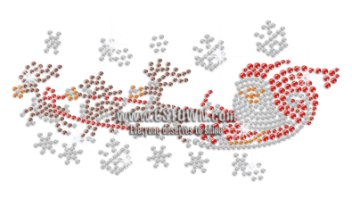 Magic Santa Sleigh Reindeer Iron-on Rhinestone Transfer - Stitch (450x450), Png Download