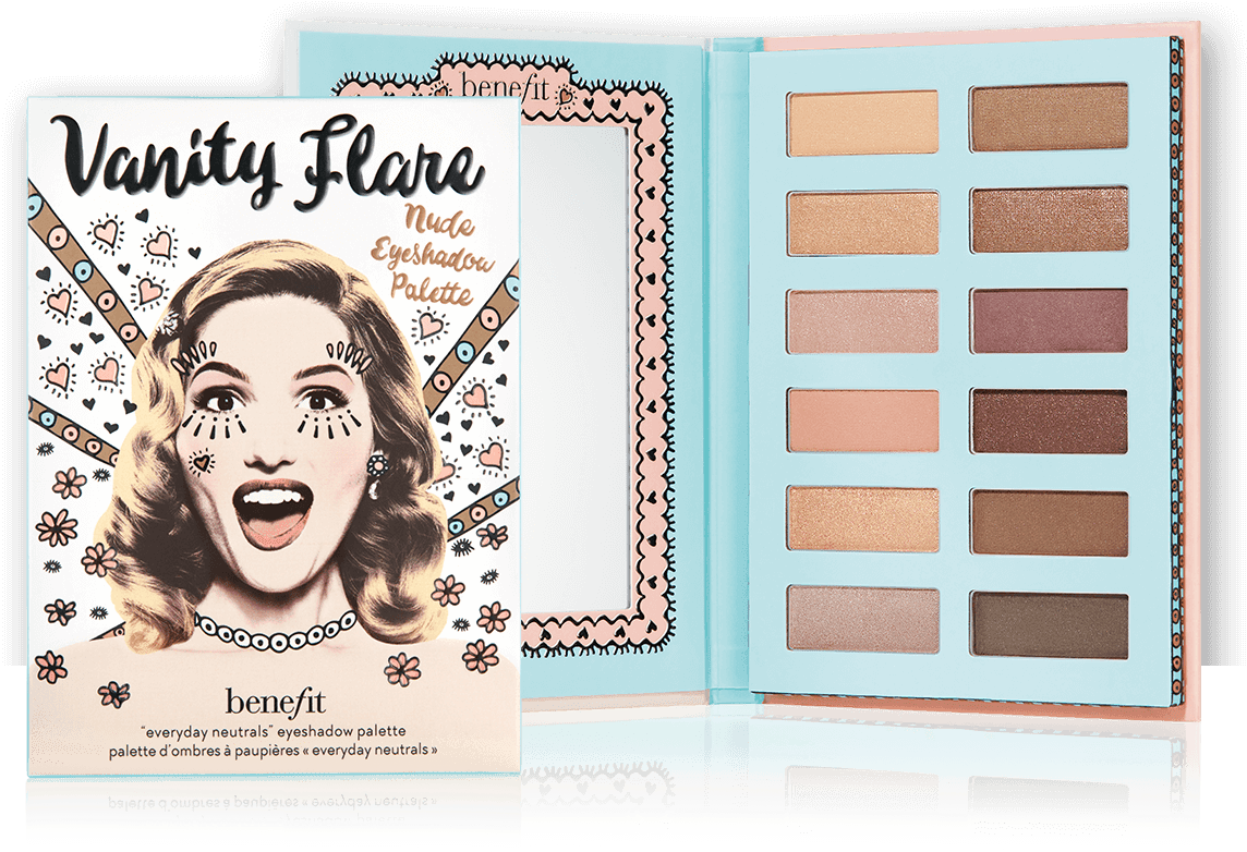 Vanity Flare Nude Eyeshadow Palette Includes Rich And - Benefit Vanity Flare Nude Palette (1220x1380), Png Download