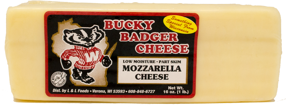 Bucky Badger Mozzarella Cheese - Cheddar Jack (1000x1000), Png Download
