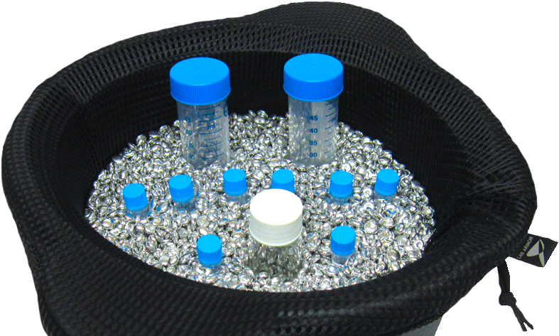Chill Bucket With Tubes Slide3 - Lab Armor 67200-001 Lab Armor Chill Bucket Beads, Silver (965x474), Png Download