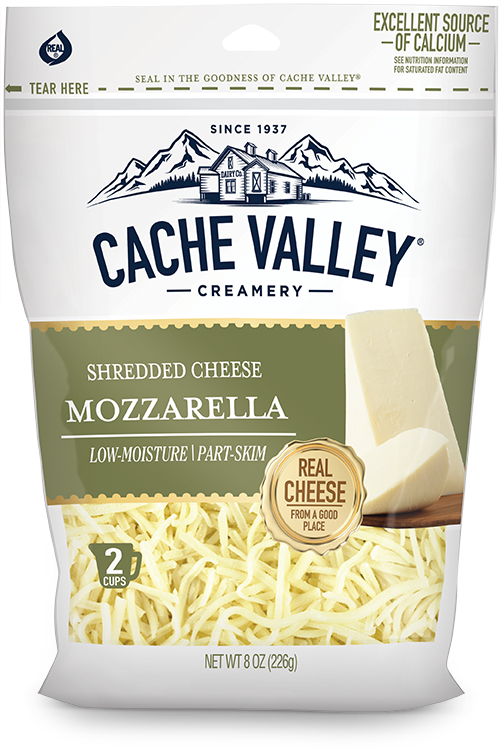 Available In 8oz, 16oz And 2lb - Cache Valley Creamery Medium Cheddar Finely Shredded (502x750), Png Download