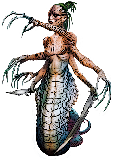 Multiweapon Mastery - Marilith Demon (450x630), Png Download