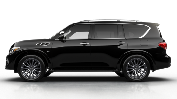 Qx80 - 2017 Infiniti Qx80 Black (580x326), Png Download