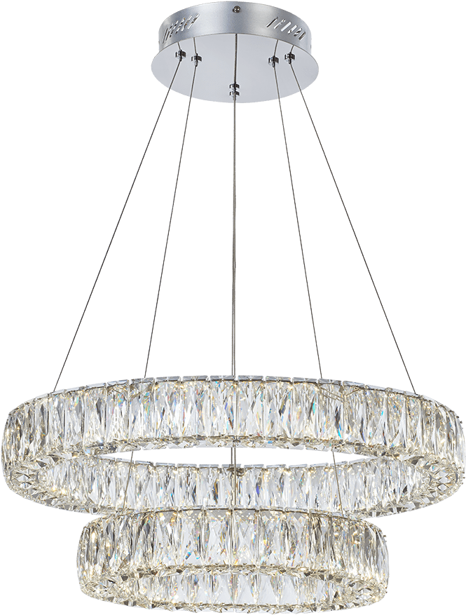Illuminati Lighting Crystal Ring Double Pendant Light (801x1200), Png Download