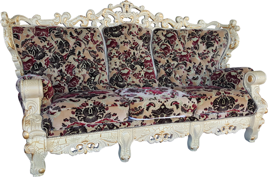 Gold Couch Beautiful Vintage Victorian Floral Velvet (1024x677), Png Download