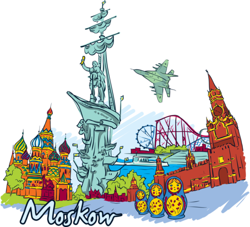 Gorky Park” And Discover The Scenic City, Lined With - Moscow Doodle Png (500x454), Png Download