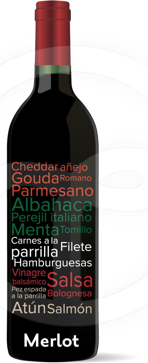 Maridaje Merlot - Glass Bottle (486x1208), Png Download