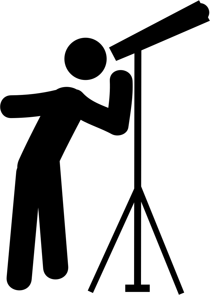 Man Looking By A Telescope Comments - Telescope Icon (700x982), Png Download