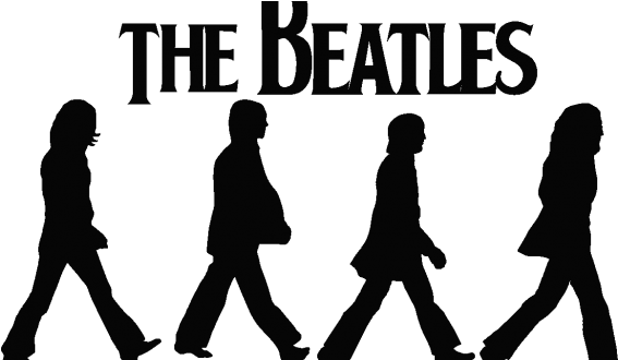 Lofty Design Ideas Abbey Road Outline Images For Beatles - Beatles Silhouette (585x329), Png Download
