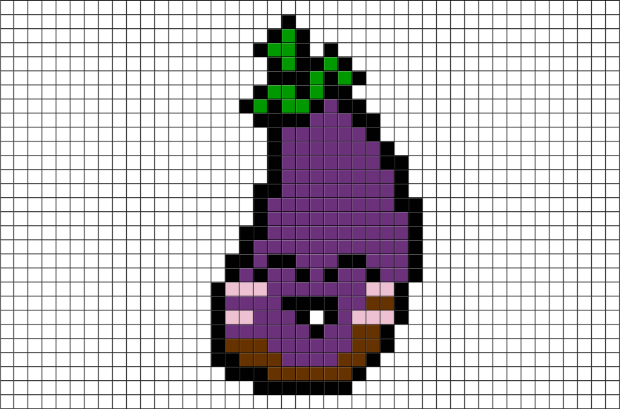Cute Pixel Art Download - Eggplant Pixel Art (880x581), Png Download