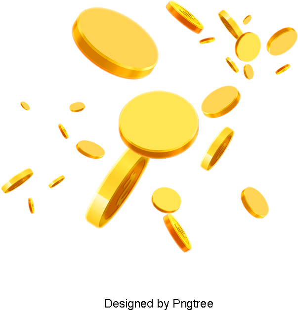 Flying Scattered Gold Coin Vector Material, Gold, Scattered, - Gold (800x800), Png Download