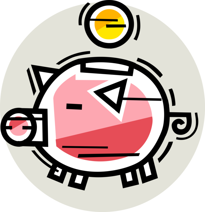 Vector Illustration Of Coin Deposit In Piggy Bank Money - Money (677x700), Png Download