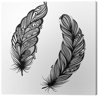 Peerless Decorative Feather , Patterned Design, Tattoo - Dark Feather Tattoos Designs (400x400), Png Download