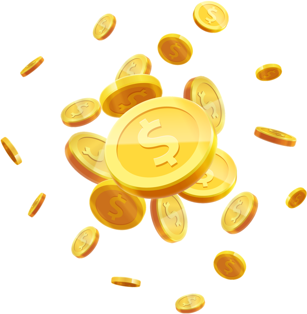 Golden Coin Decoration Vector - Transparent Coin Vector Png (1024x1049), Png Download