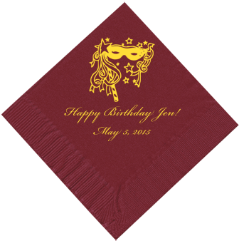 Masquerade Napkins Masquerade Mask Personalized Napkins - Happy Birthday Cristiano Ronaldo (350x350), Png Download