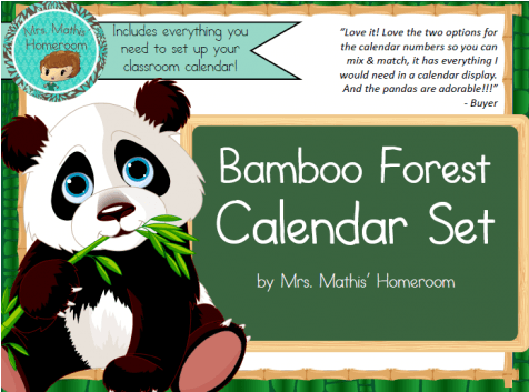 Bamboo Forest Class Calendar Essentials - Stickers Panda Et Son Bambou (475x475), Png Download