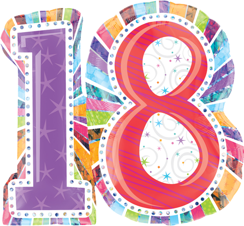 18 Birthday Png - Shape Balloon - 18th Birthday Radiant Holographic (500x500), Png Download