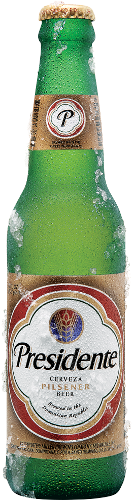 Presidente Pilsner Type Beer Cerveza 12 Oz Glass Bottle (266x1064), Png Download
