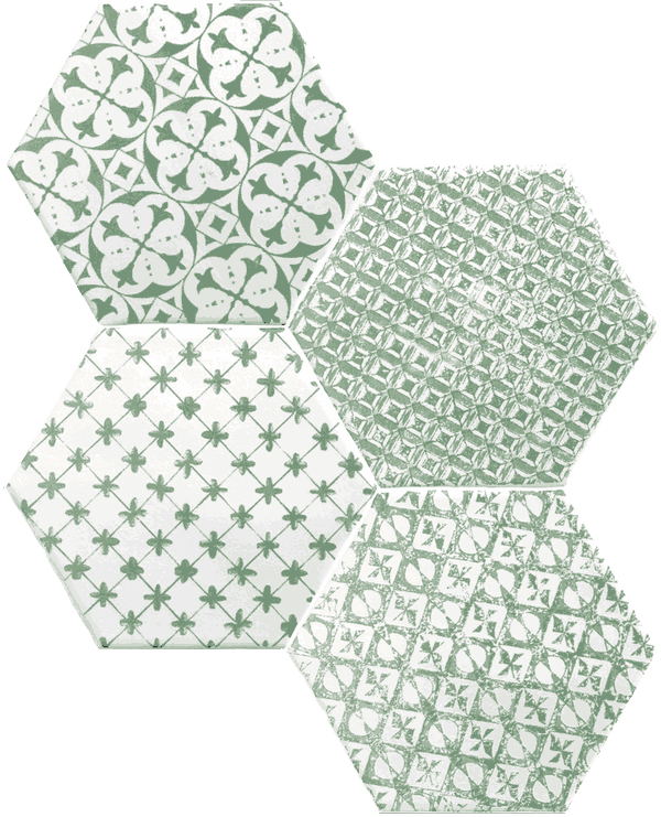 Marrakech Mosaic Verde Cem10 - Capitol Souk Blue Patchwork Hexagon Tiles 15x15cm (600x741), Png Download