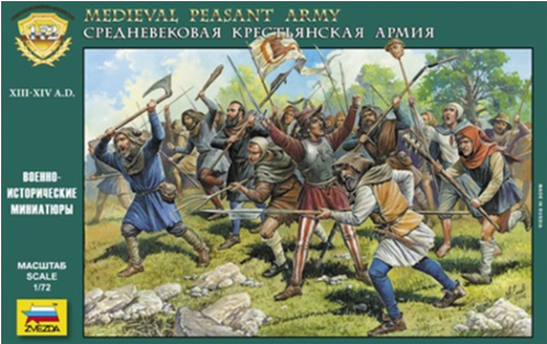 Medieval Peasant Army, 1/72 By Zvezda, Model Figures (500x500), Png Download