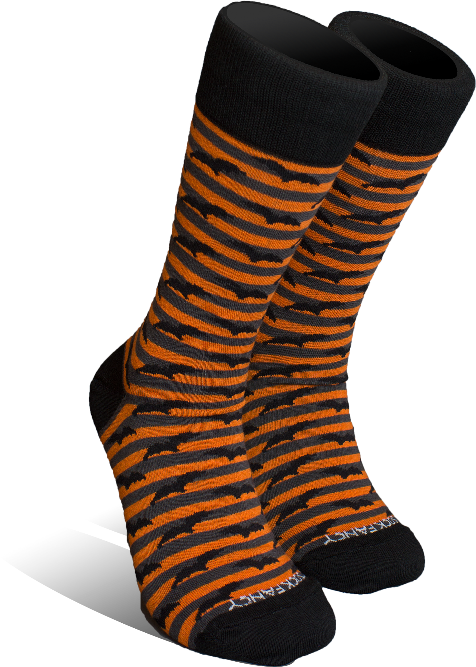 Spooky Halloween Bats Sock - Sock (2048x2476), Png Download