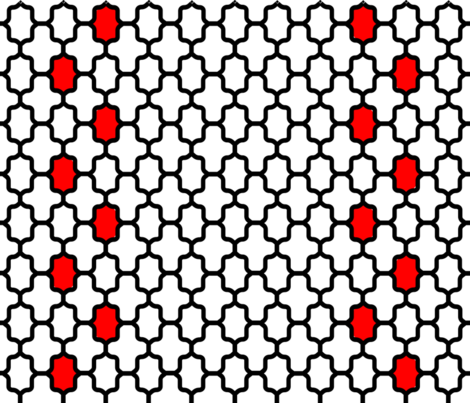 Black White Red Grid Fabric By Gicalorandi On Spoonflower - White (470x403), Png Download