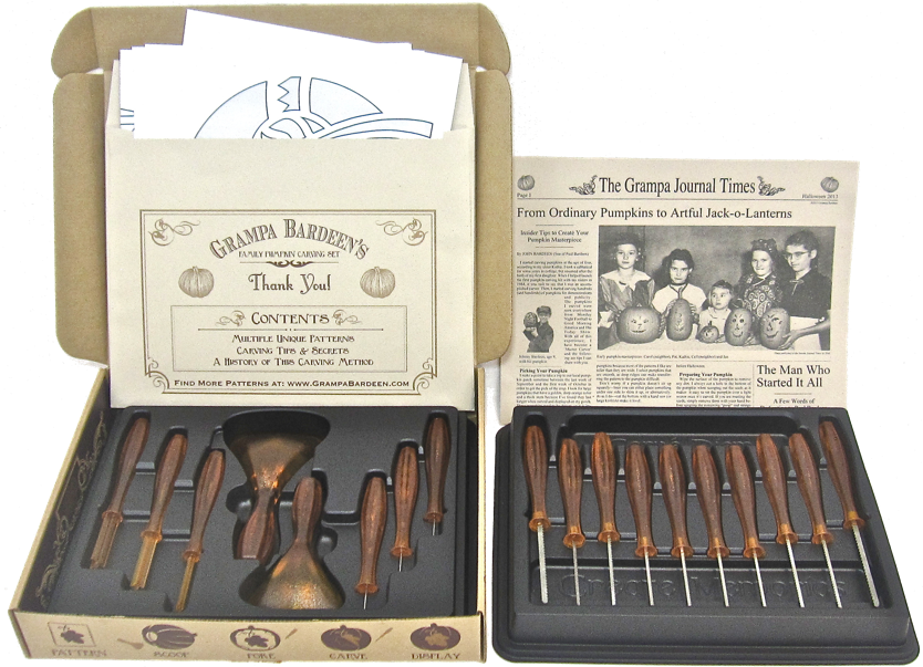 Grampa Bardeen 's Family Pumpkin Carving Set (834x603), Png Download