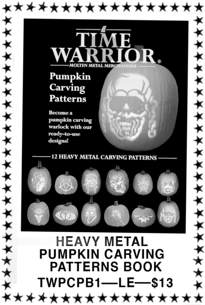Heavy Metal Pumpkin Carving Patterns Book Timewarrior - Nad C545bee (400x600), Png Download