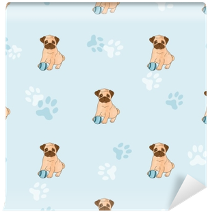 Cute Pugs Seamless Pattern - Dog (400x400), Png Download