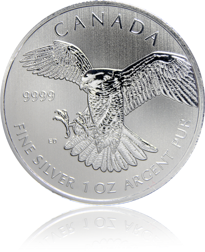 Birds Of Prey "peregrine Falcon" 2014 Canada 1 Oz Silver - Peregrine Falcon (1276x1276), Png Download