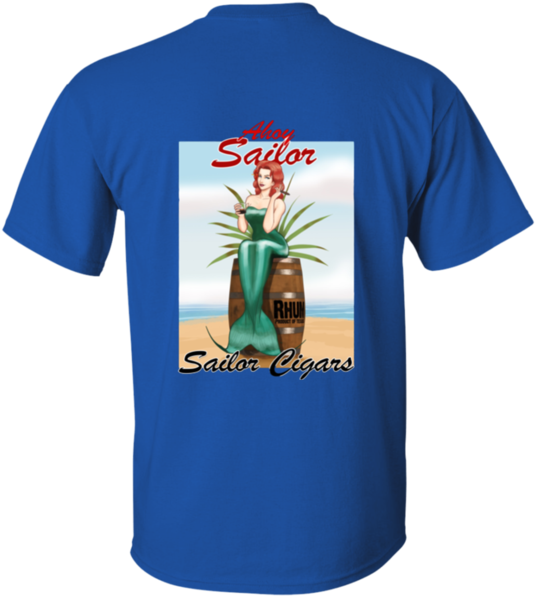 Sailor Cigars Ultra Cotton T-shirt Mermaid Pinup - Shirt (600x600), Png Download