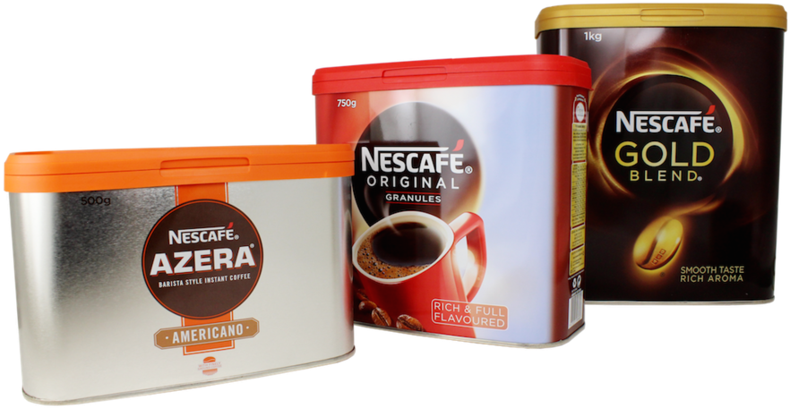 Nestlé Launches Rounded Metal Coffee Container - Instant Coffee Brands Uk (900x498), Png Download