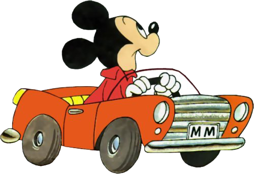 Mickey Mouse Clipart - Mickey Mouse Car Clipart (500x343), Png Download