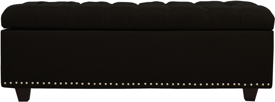 Monte Carlo Black Ottoman - Leather (1000x333), Png Download