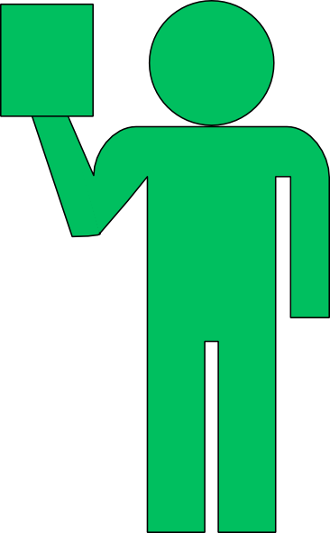 This Free Clip Arts Design Of Man With Ipad Green - Clip Art (366x591), Png Download