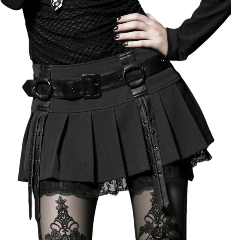 Lolita Womens Mini Skirt Black Green - Punk Gothic Clothing (800x800), Png Download