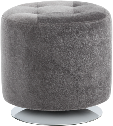 This Amazingly Priced Round Swivel Ottoman From Our - Grey Faux Fur Ottoman (1000x800), Png Download