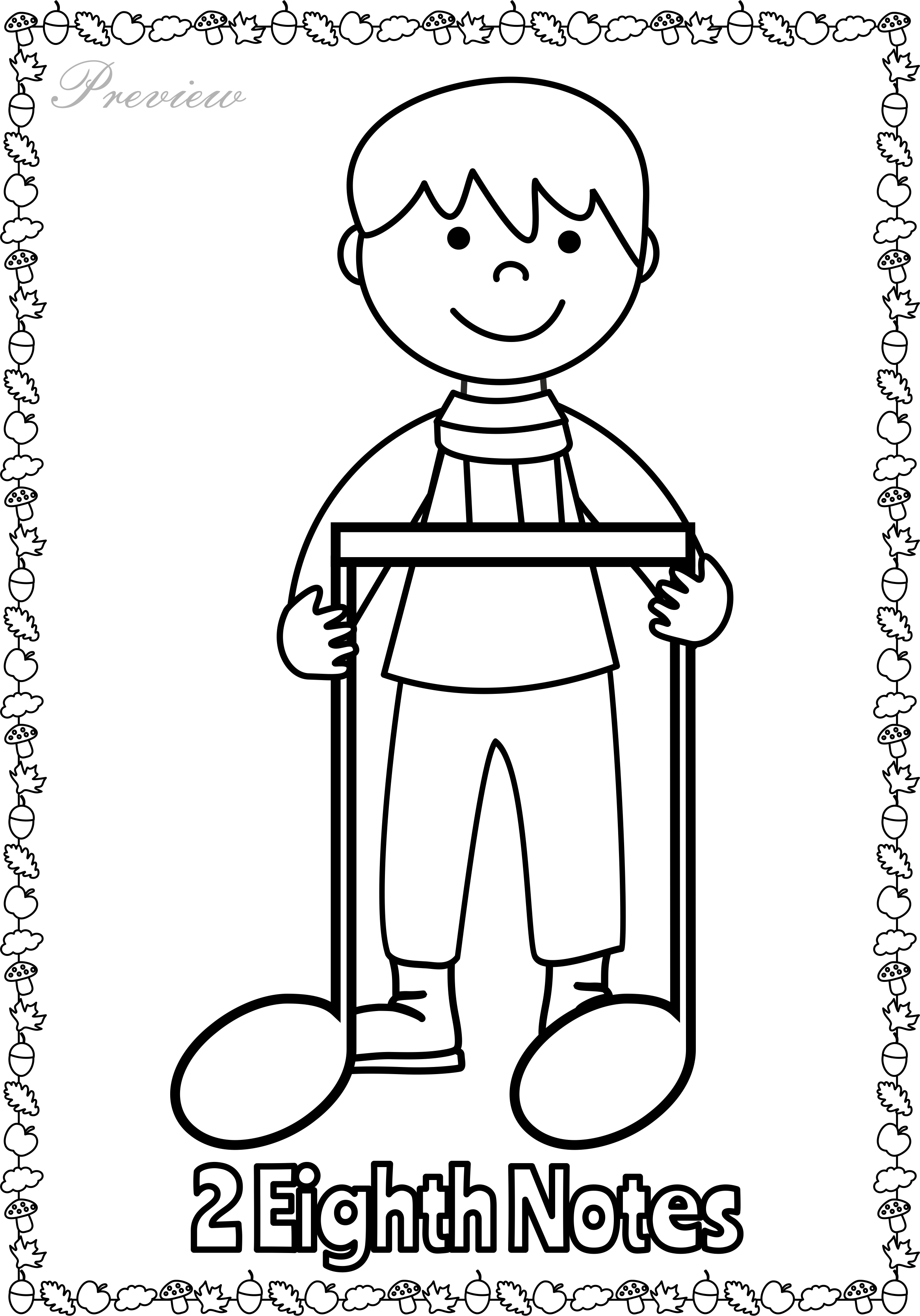 Let Your Kids Decorate Your Classroom With These Music - Note Rest Cartoon (2335x3340), Png Download
