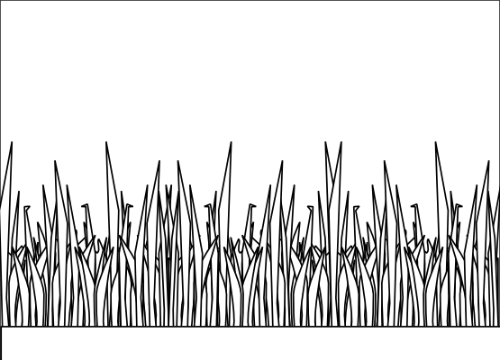 Grass Clipart Black And White - Black And White Clip Art Grassland (555x400), Png Download