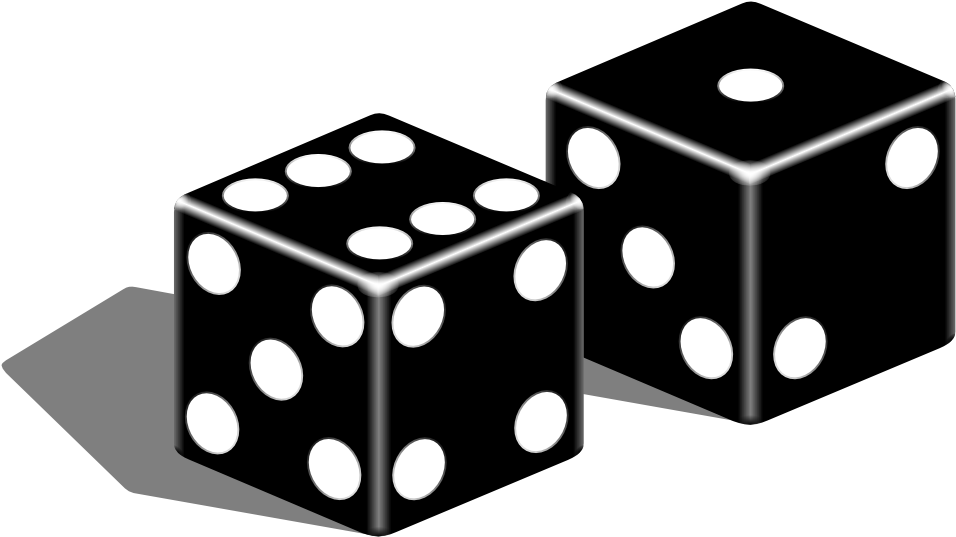 Black Dices Dices 2 999px 76 - Dibujos De Dados (999x706), Png Download